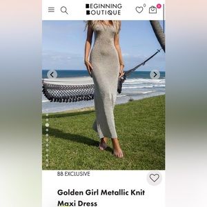 Golden Metallic Maxi Dress